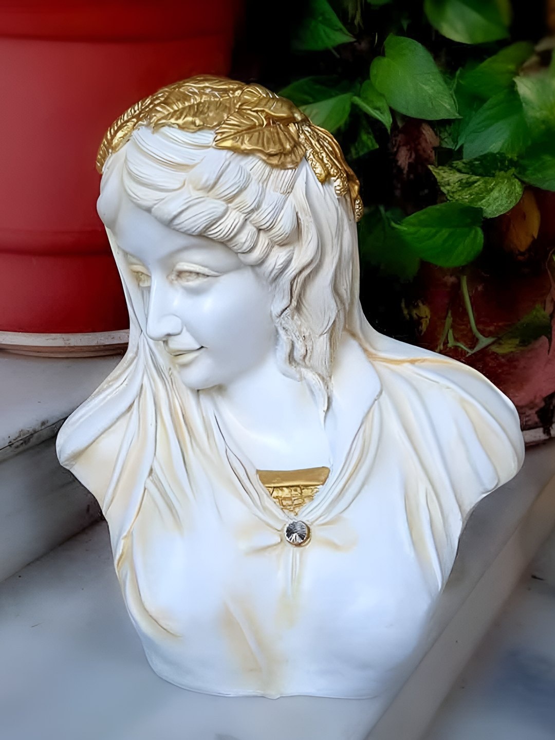 

apka mart White & Yellow Figurine Showpiece