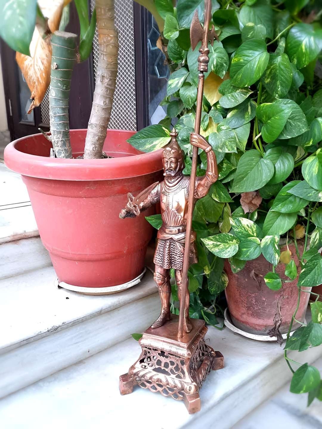 

apka mart Copper-Toned Metal Figurine Soldier Showpiece