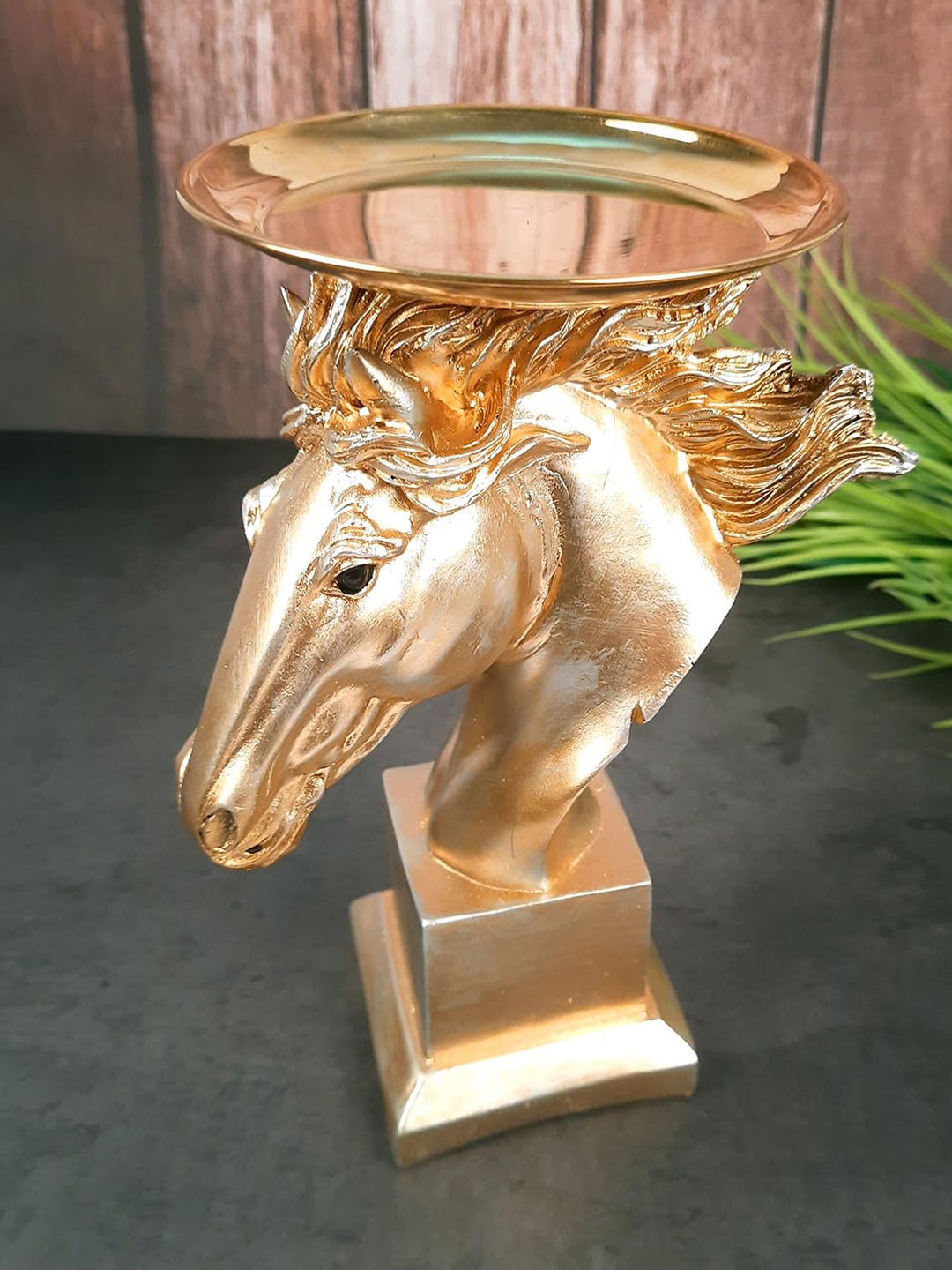 

apka mart Gold-Toned Birds And Animals Figurine Showpiece