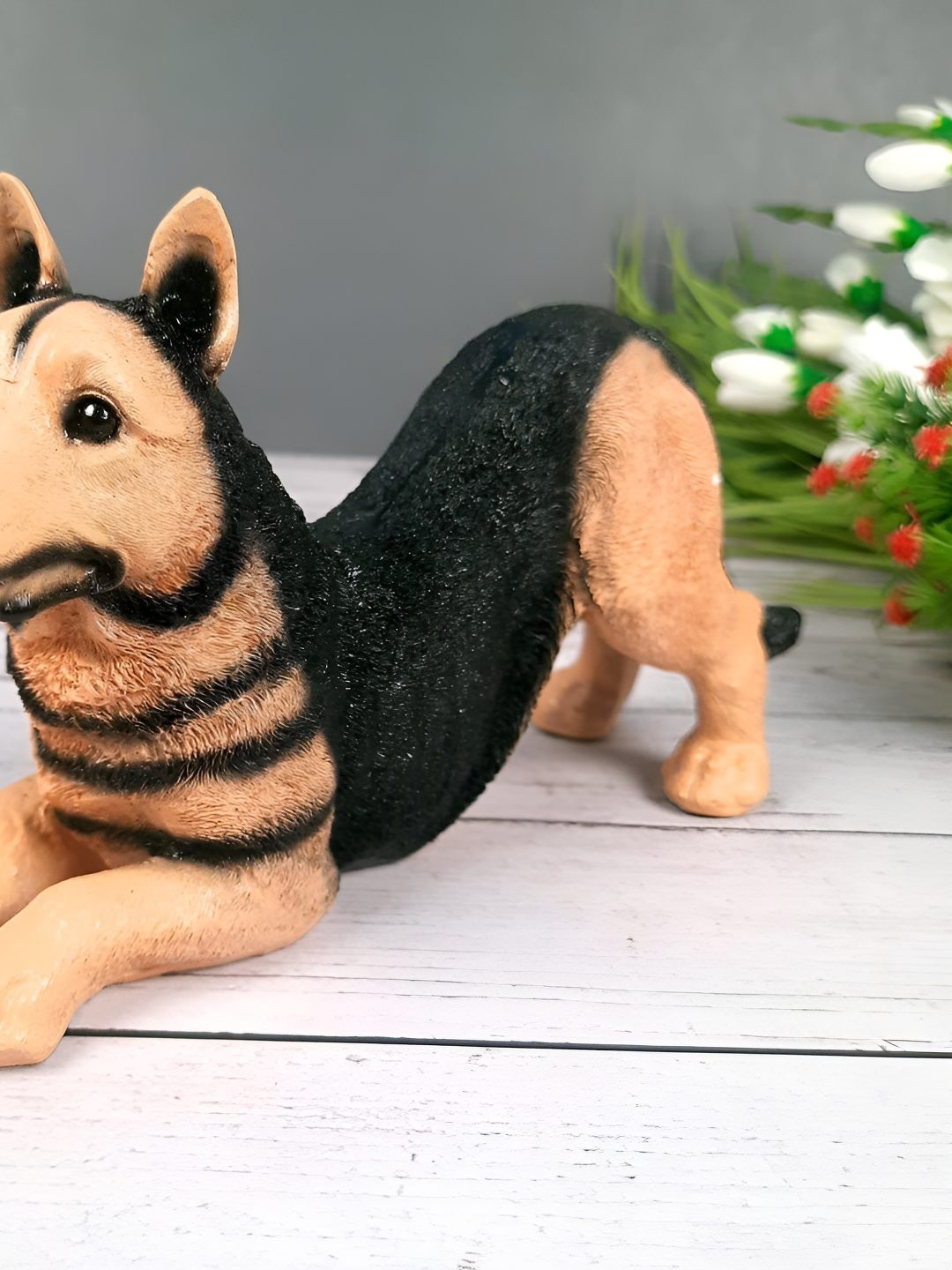 

apka mart Black & Brown Figurine Dog Showpiece
