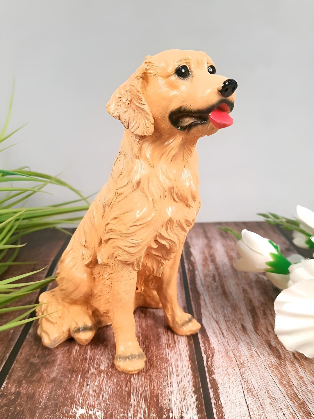 

apka mart Brown & Black Birds And Animals Figurine Dog Showpiece