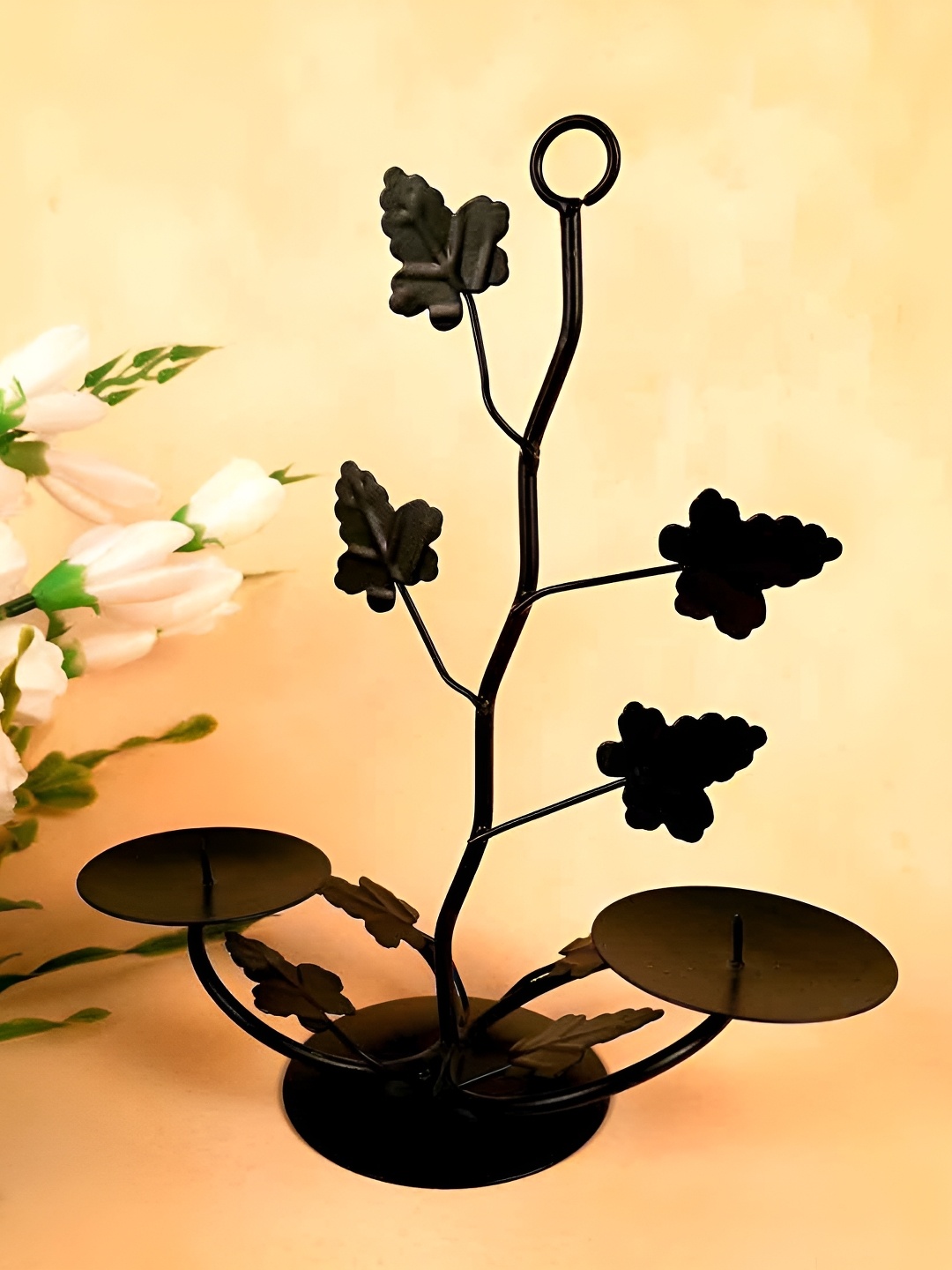 

apka mart Black Metal Tea Light Candle Holder