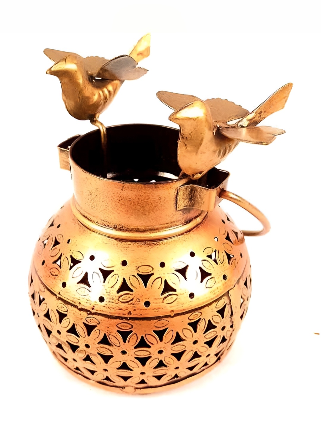 

apka mart Copper-Toned Textured Bird Metal Tea Light Candle Holder