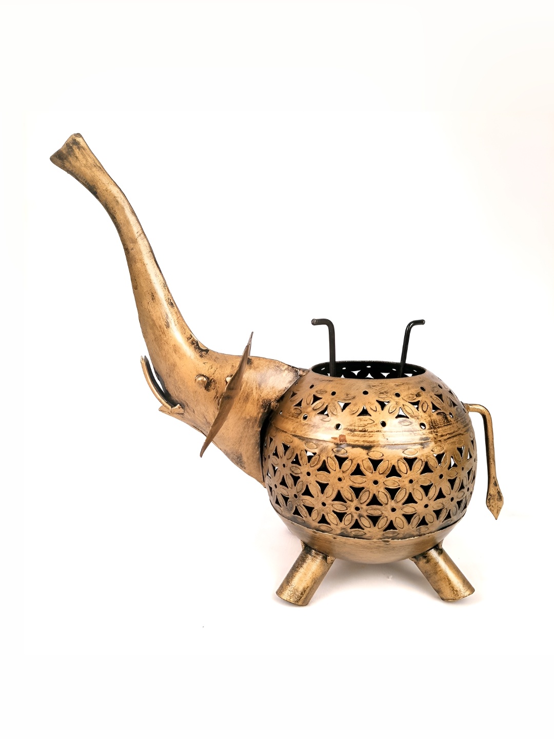 

apka mart Copper-Toned Textured Ceramic T Light Candle Holder