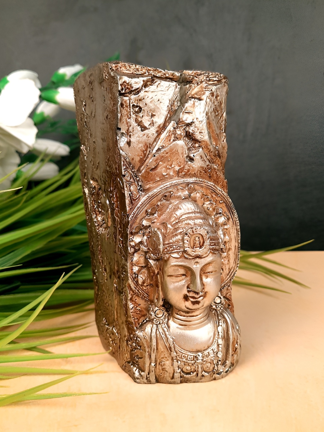 apka mart Copper-Toned Ceramic T Light Candle Holder