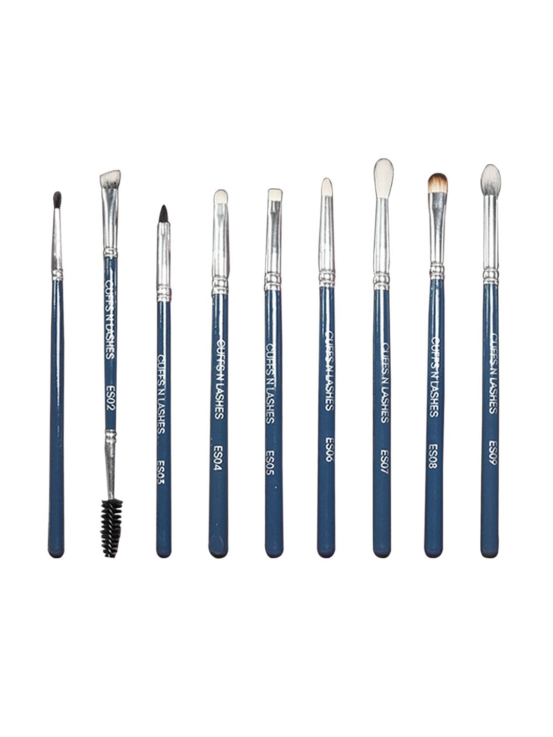 

CUFFS N LASHES Set Of 9 Makeup Brushes, Blue