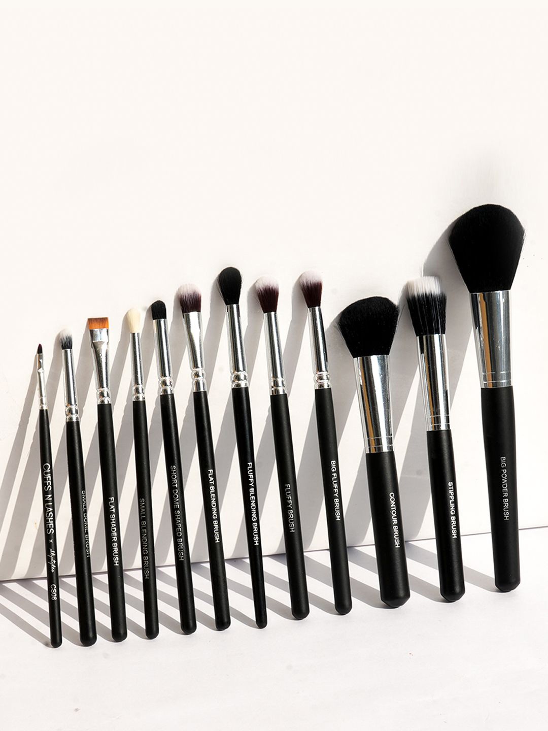 

CUFFS N LASHES Set Of 12 Makeup Brushes Set, Black