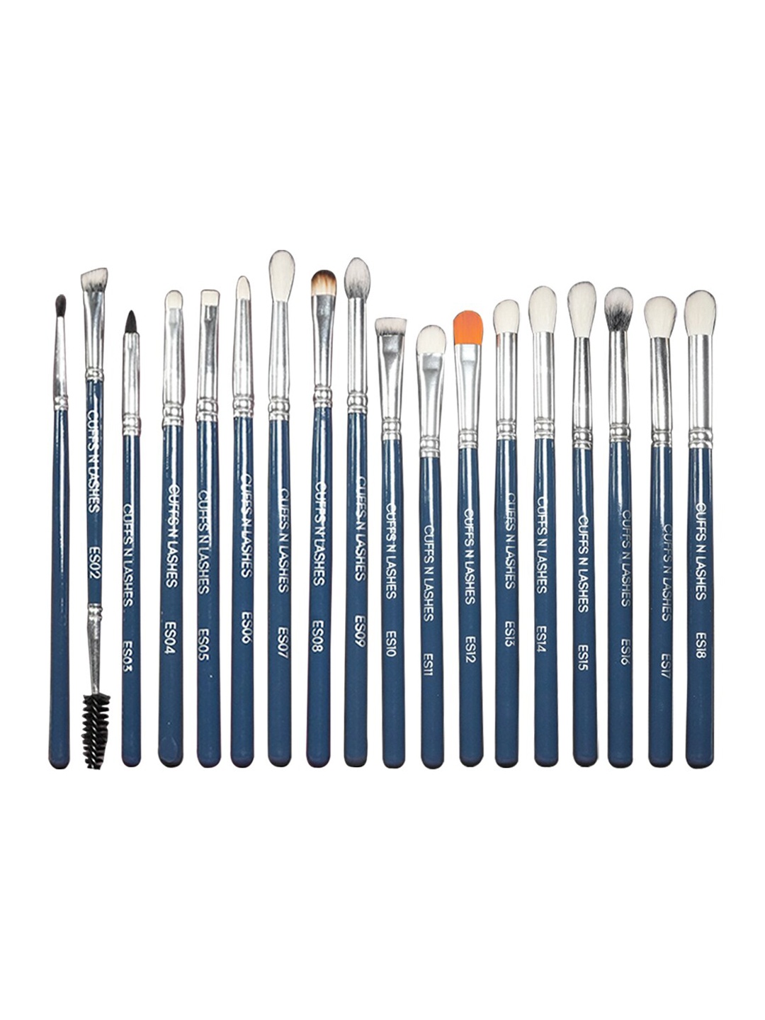 

CUFFS N LASHES Set Of 18 Makeup Brushes Set, Blue