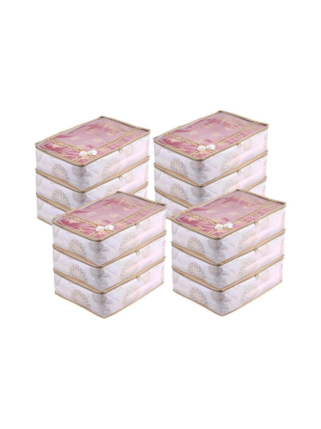 

Kuber Industries White 12 Pieces Printed Drawer Organiser