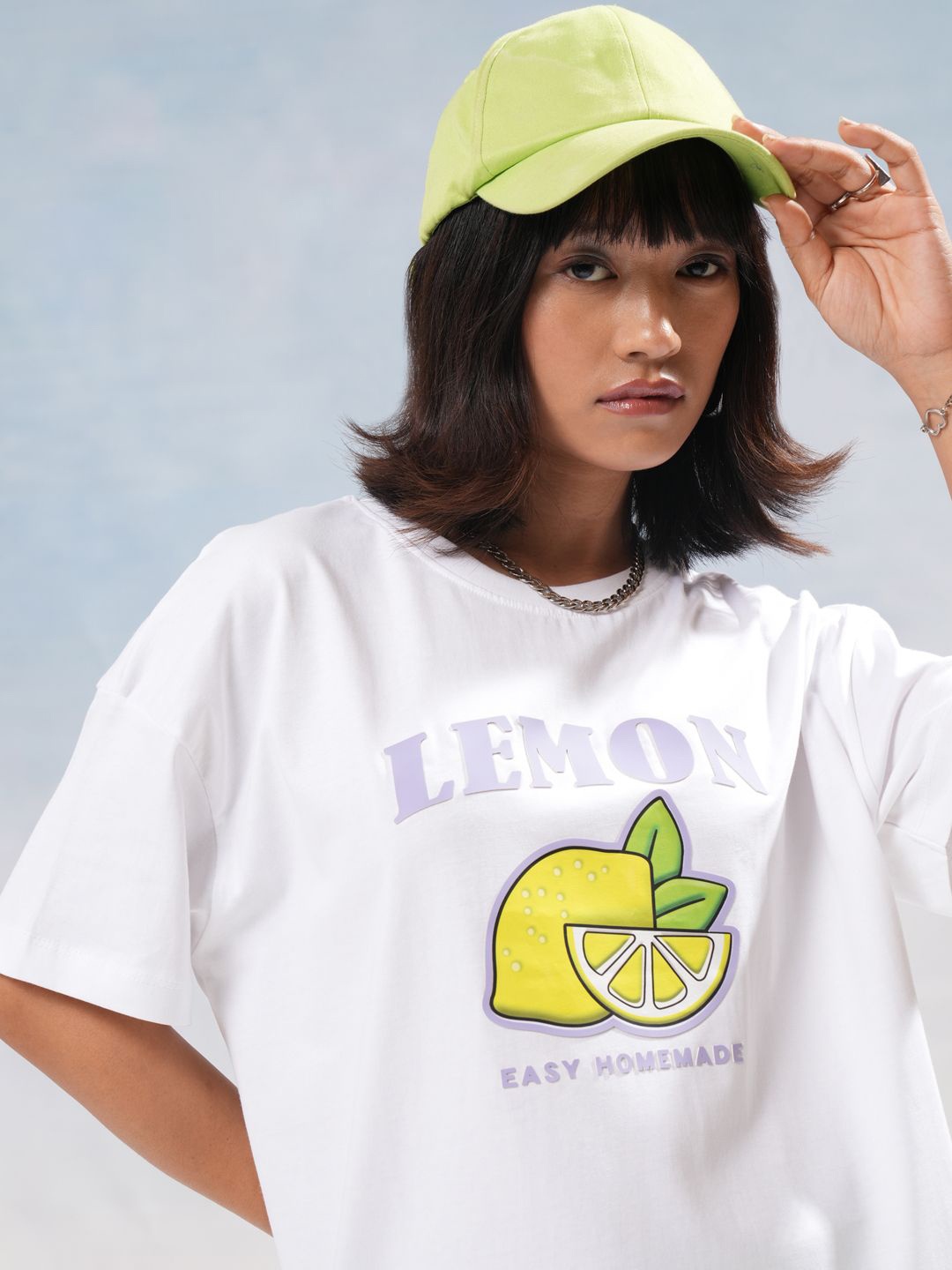 

Street By Tokyo Talkies Women Graphic Printed Cotton Boxy T-shirt, White