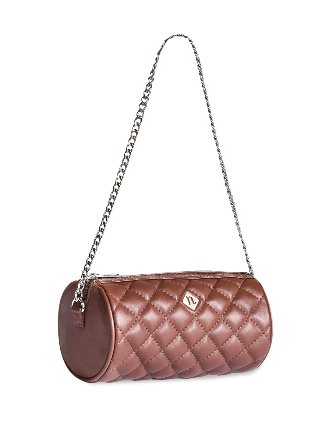 

Nestasia Women Quilted Mini Barrel Shoulder Bag, Brown