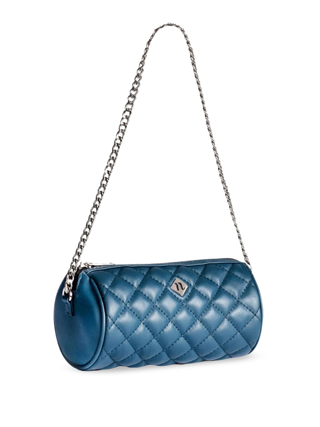 

Nestasia Women Quilted Mini Barrel Shoulder Bag, Blue