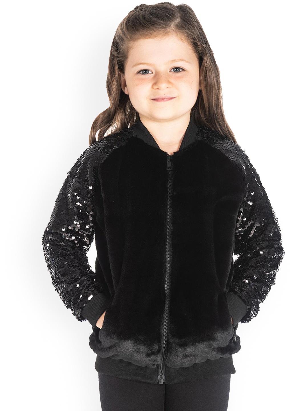 

Cherry Crumble Girls Lightweight Bomber Jacket, Black