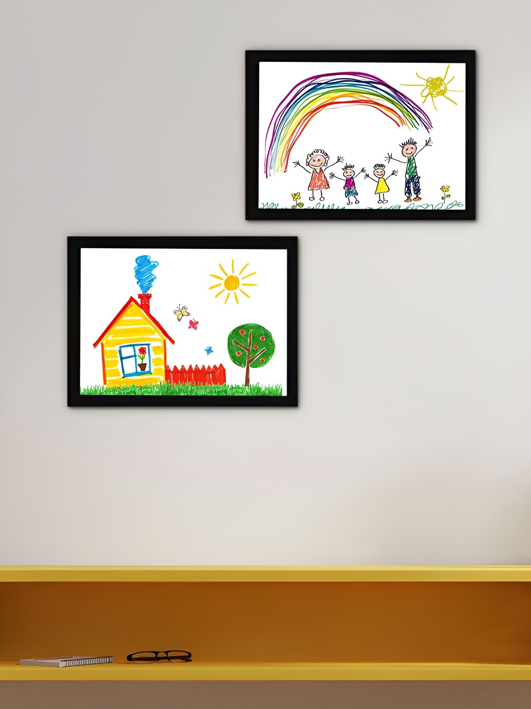 

DecorTwist Black 2 Pieces Wood Wall Photo Frames