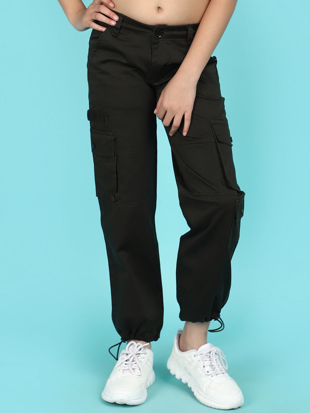 

V-Mart Girls Cargos Trousers, Green