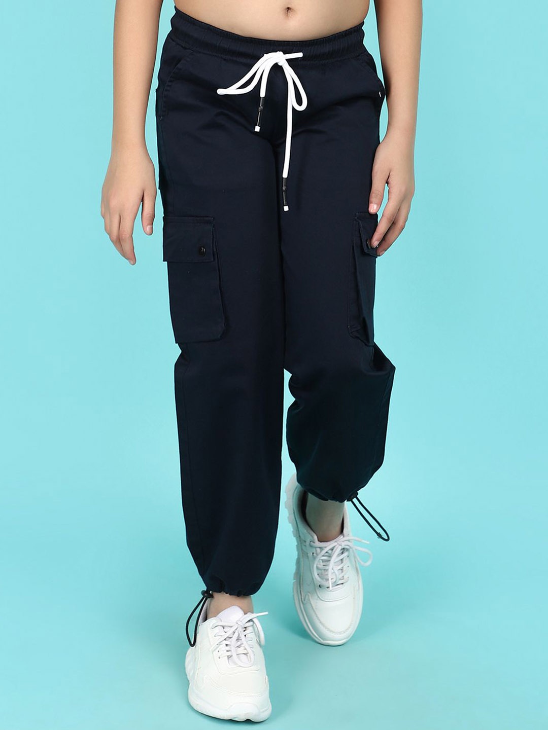 

V-Mart Girls Cargos Trousers, Blue
