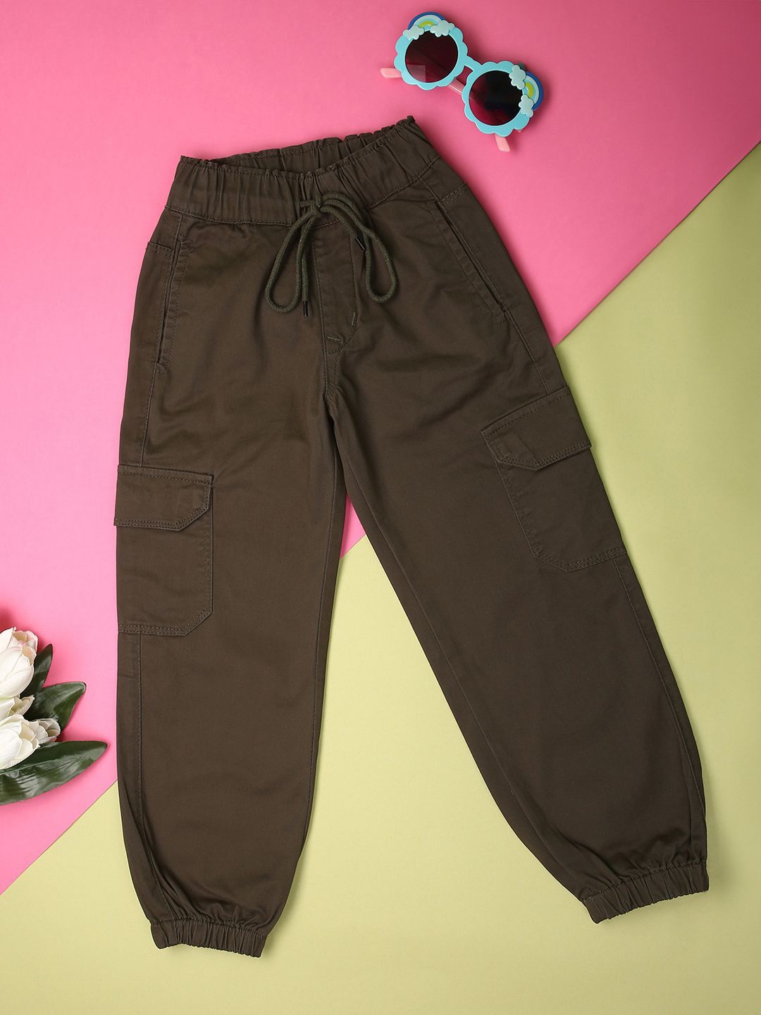 

V-Mart Girls Joggers Trousers, Green