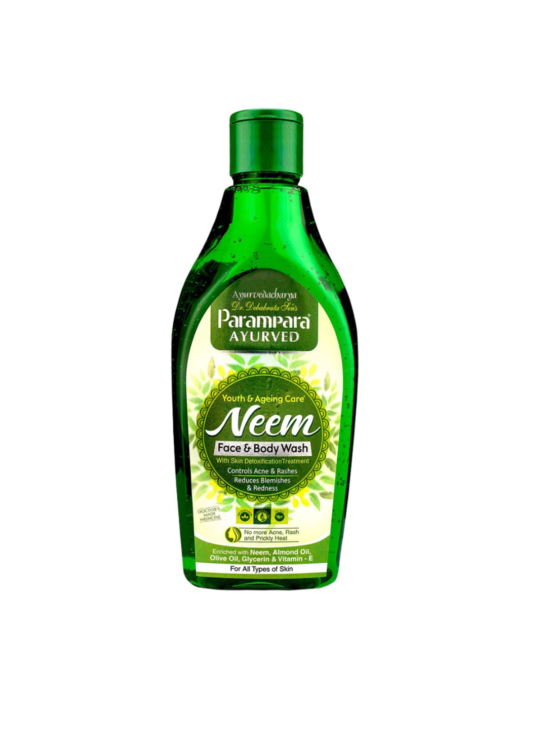 

Parampara Ayurved Neem Body & Face Wash For Acne Or Pimples -300ml, Transparent