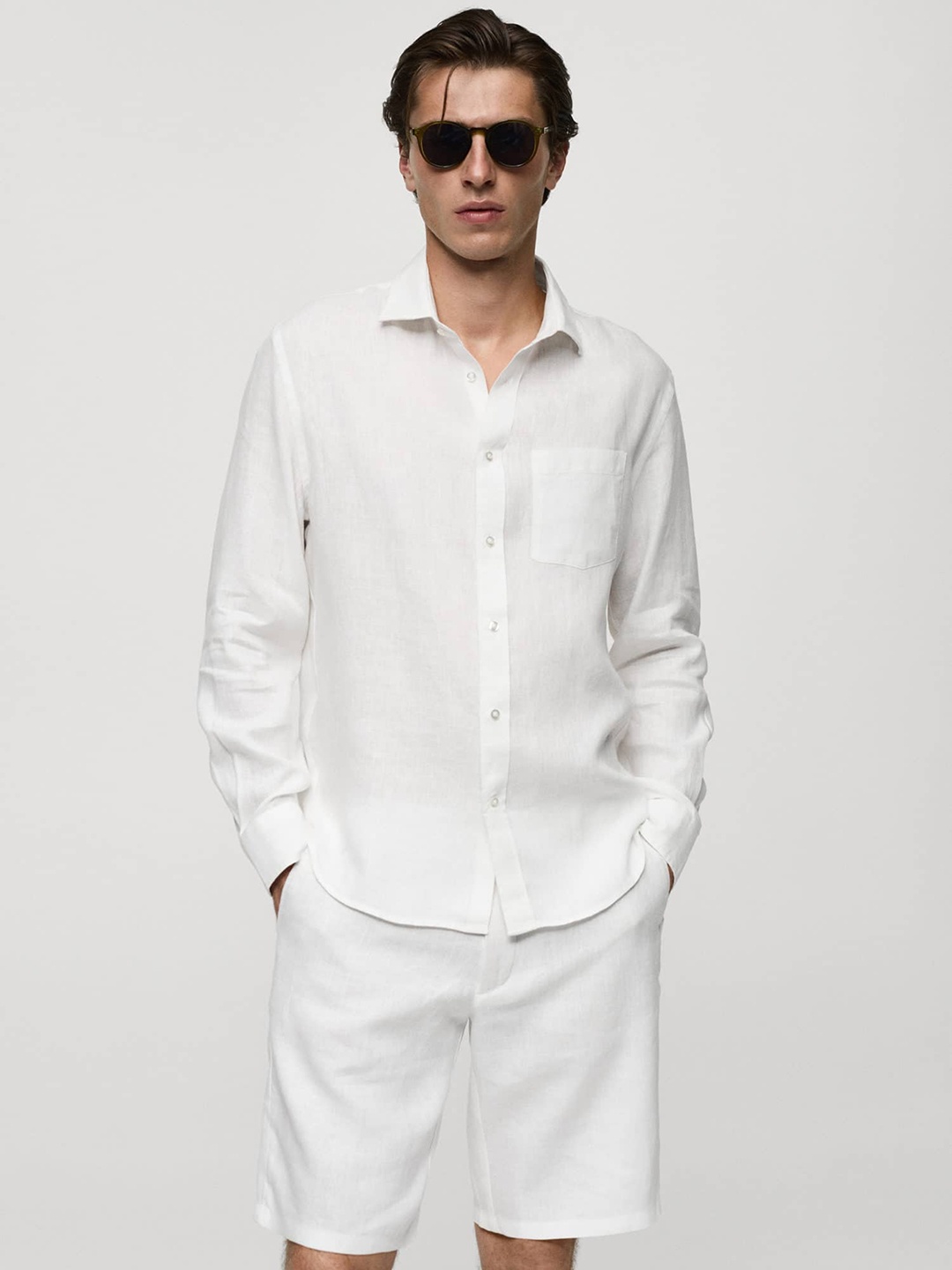 

MANGO MAN Pure Linen Shirt, White