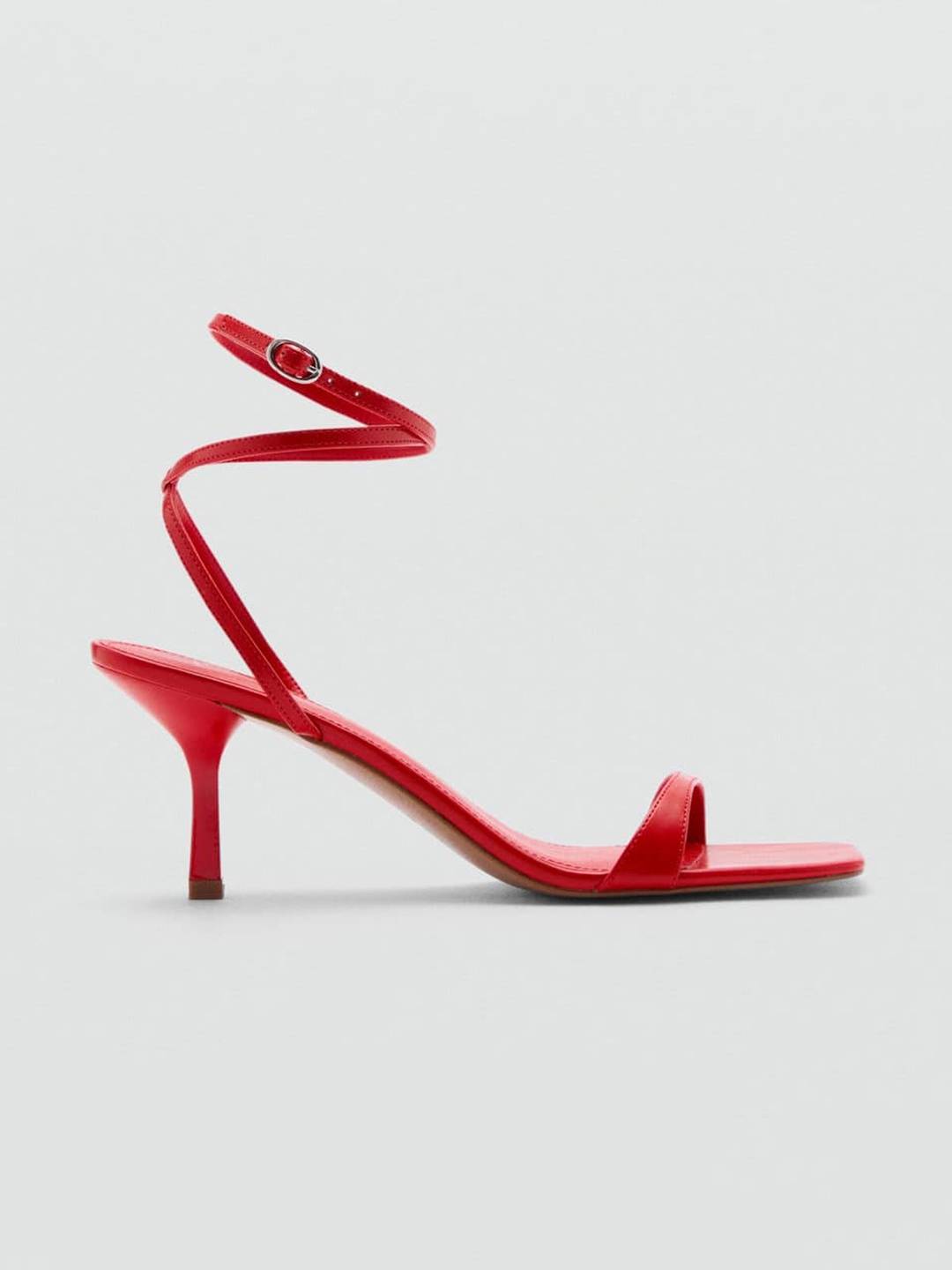 

MANGO Open-Toe Mid-Top Slim Heels, Red