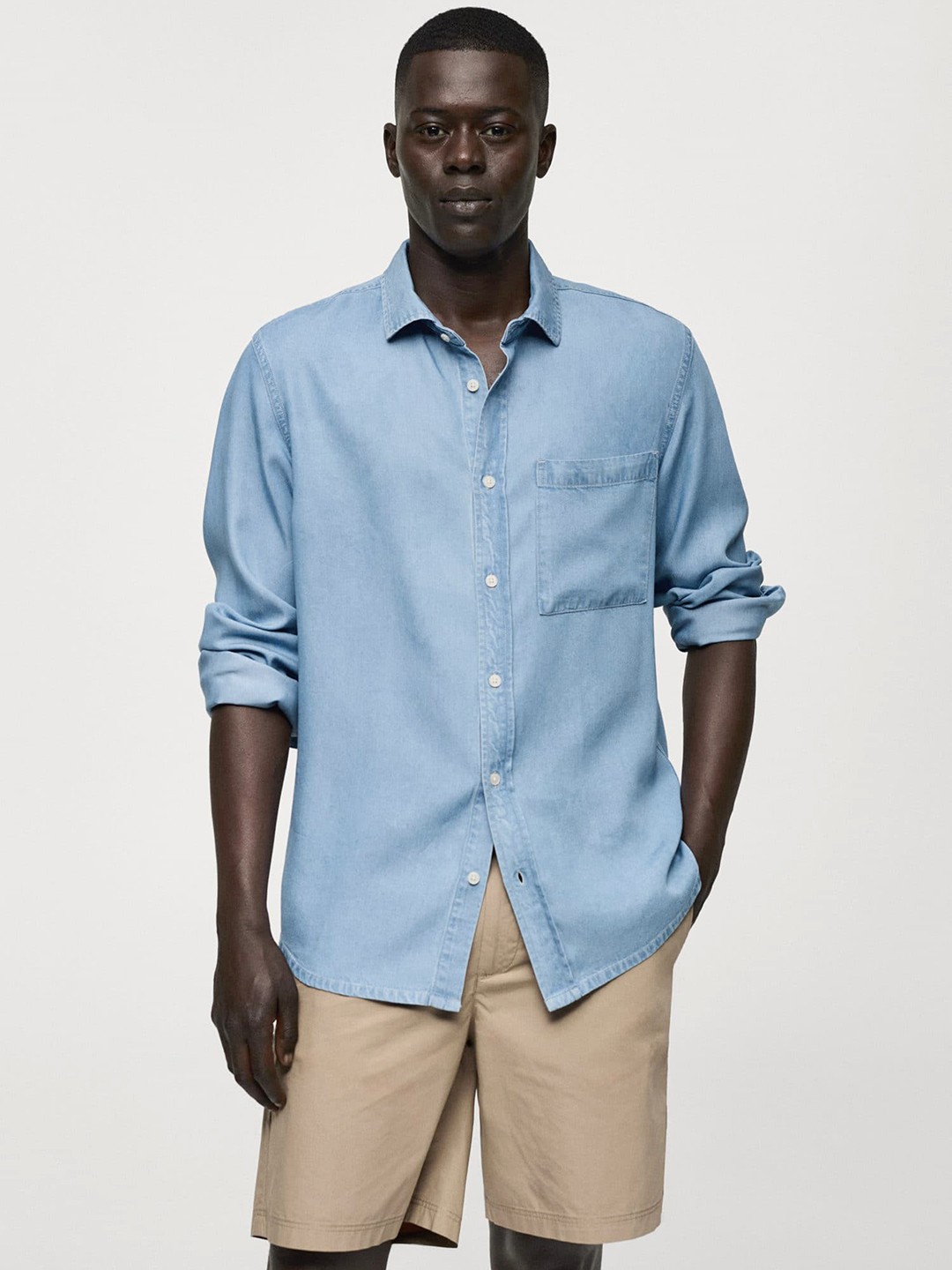 

MANGO MAN Denim Regular Fit Shirt, Blue