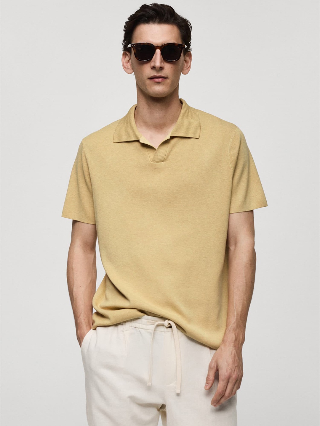 

MANGO MAN Polo Collar T-shirt, Beige