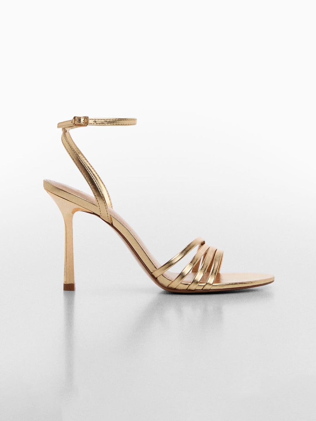 

MANGO Ankle Loop Stiletto Heel, Gold