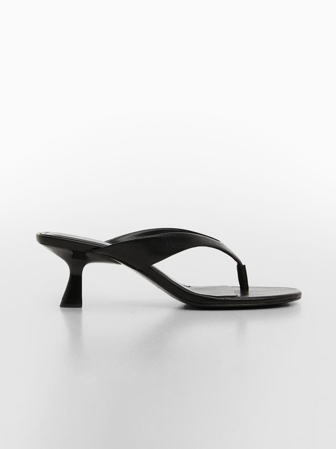 

MANGO Open Toe Kitten Heel, Black