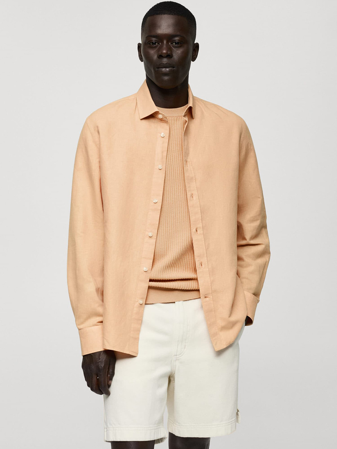 

MANGO MAN Classic Fit Opaque Casual Shirt, Peach