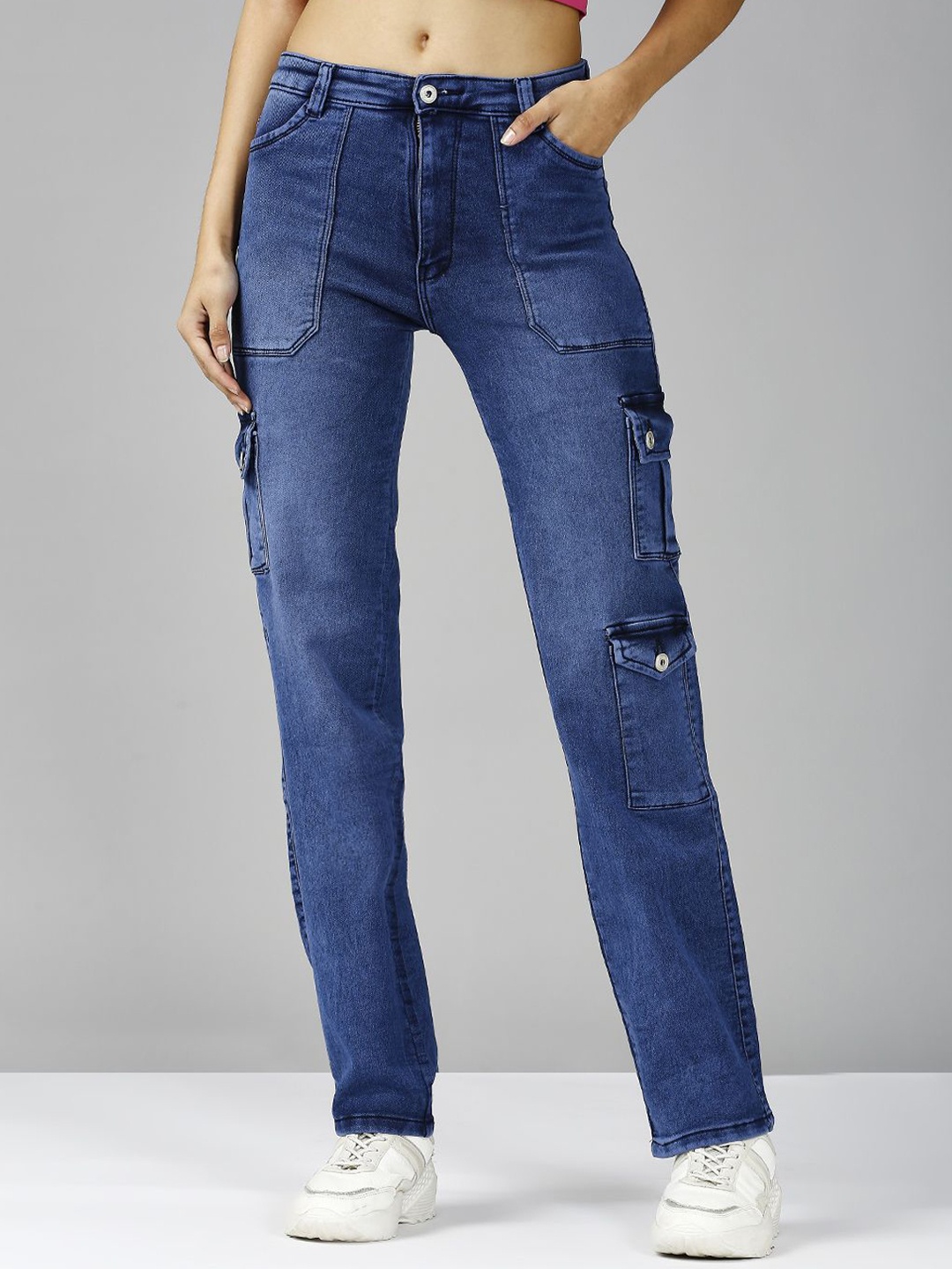 

The Roadster Lifestyle Co. Women Comfort Straight Fit High-Rise Jeans, Blue
