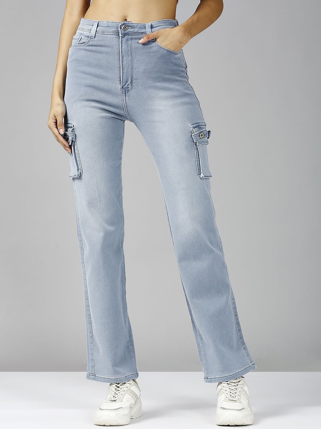

The Roadster Lifestyle Co. Women Comfort Straight Fit High-Rise Jeans, Blue
