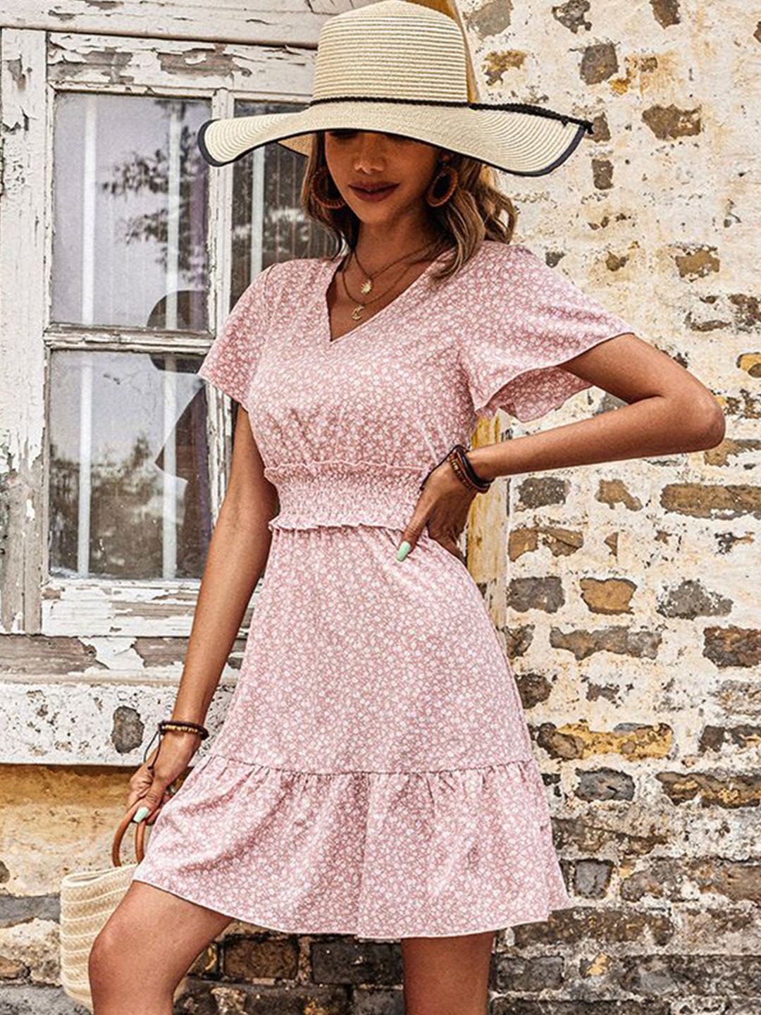

StyleCast Women V-Neck A-Line Dress, Pink