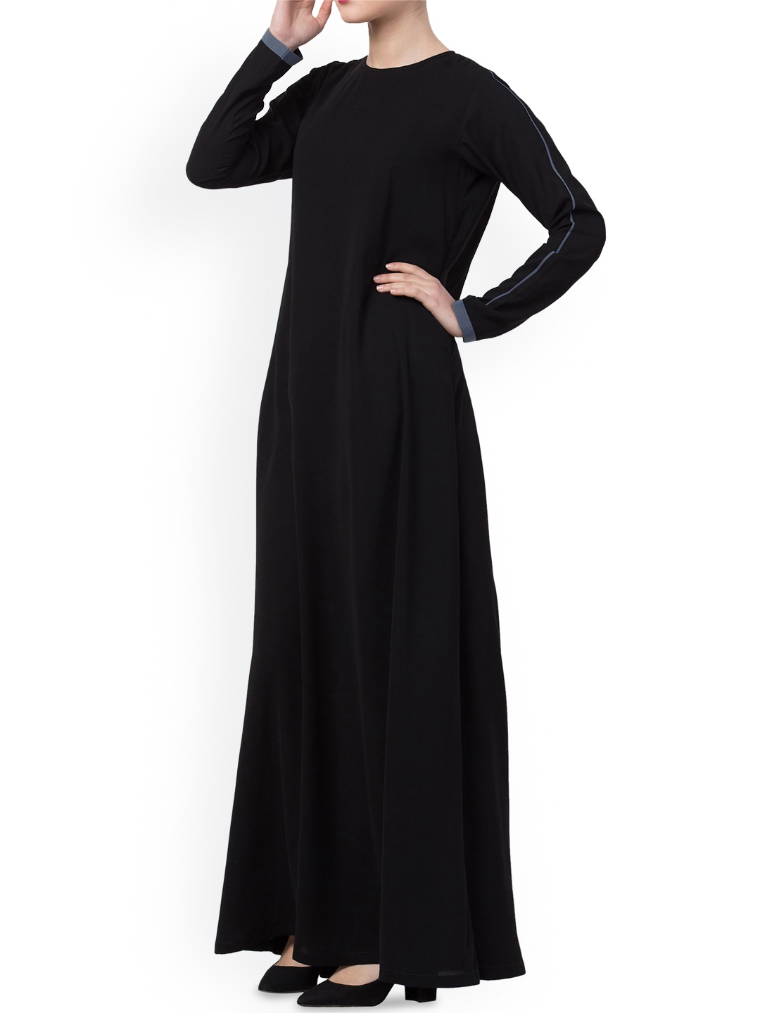 

MUSHKIYA Front Open Kaftan Abaya Burqa, Black