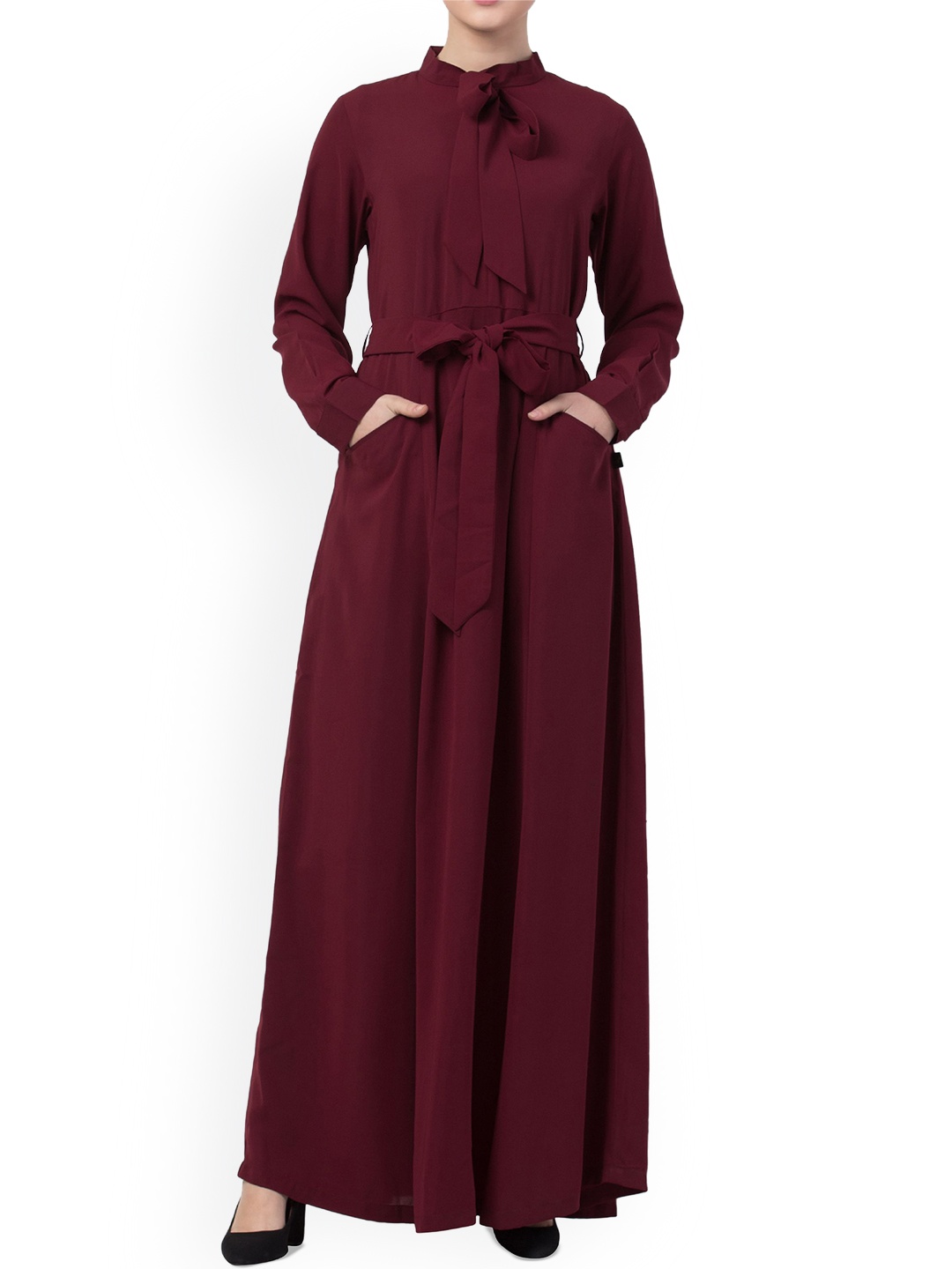 

MUSHKIYA Front Pocket Abaya Burqa, Maroon