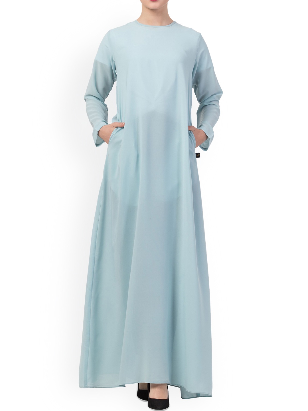 

MUSHKIYA Solid Abaya Burqa, Blue