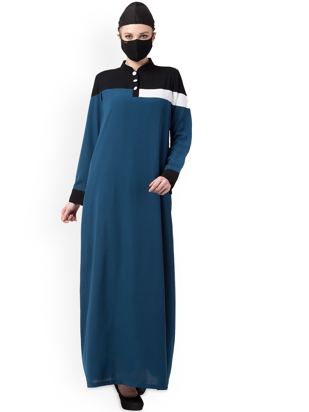 

MUSHKIYA High Neck Solid Sports Abaya Burqas, Teal