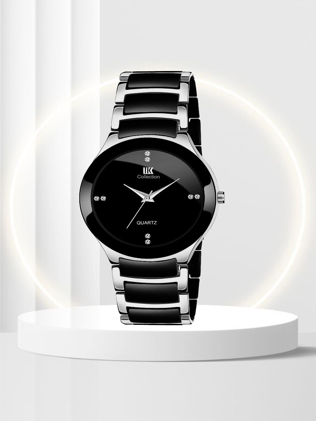 

IIK COLLECTION Men Round Dial Bracelet Style Analogue Watch, Black