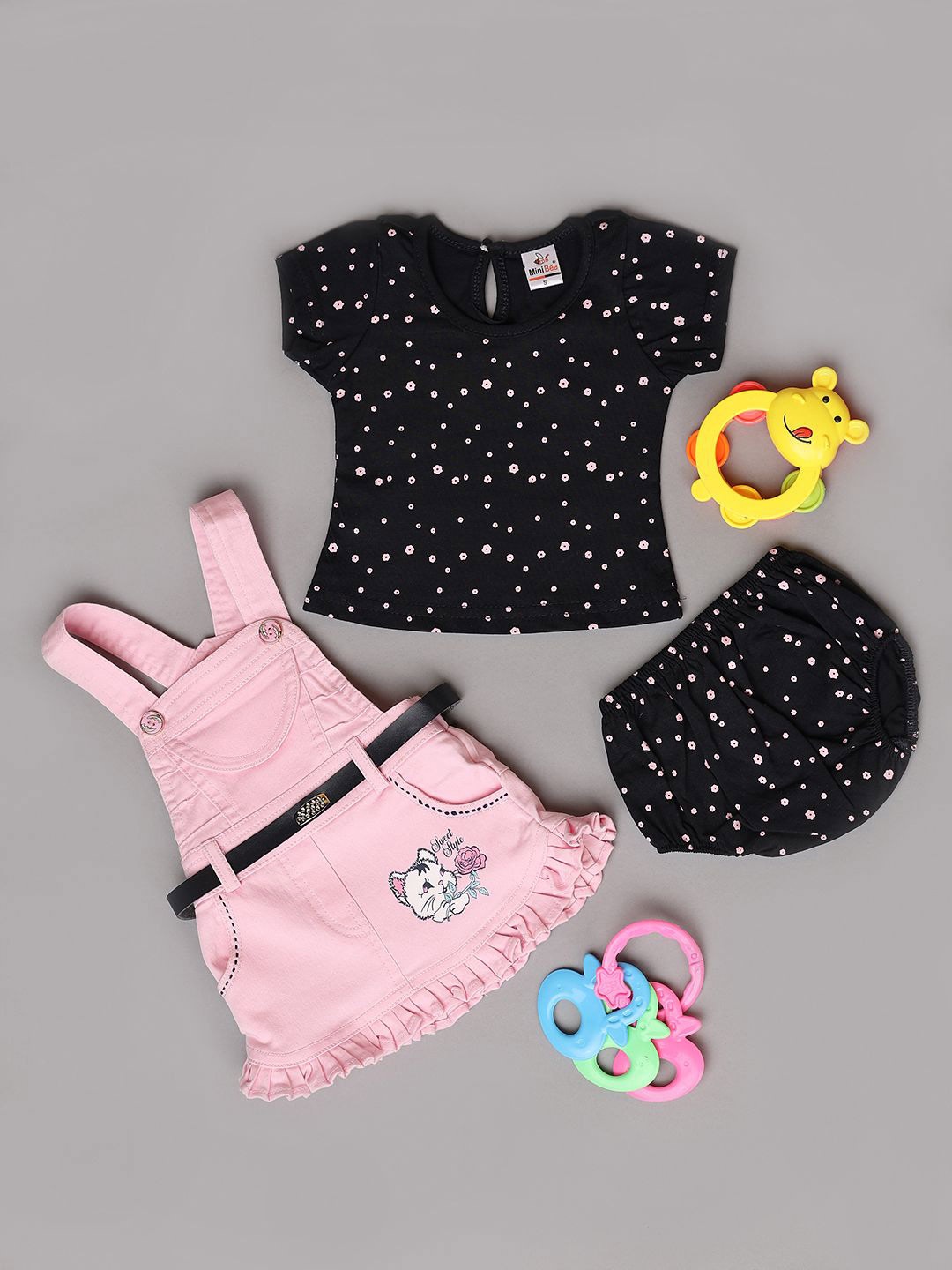 

V-Mart Infants Printed Round Neck Pure Cotton Clothing Set, Pink