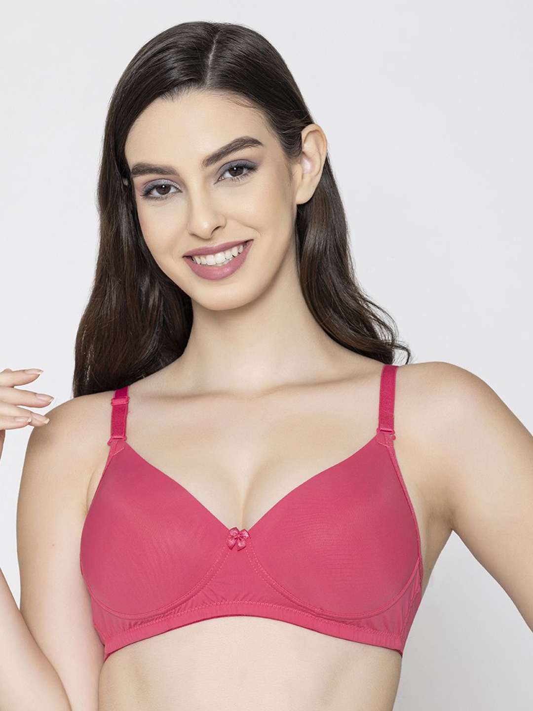 

B'ZAR Medium Coverage Lightly Padded Push-Up Bra with All Day Comfort, Coral