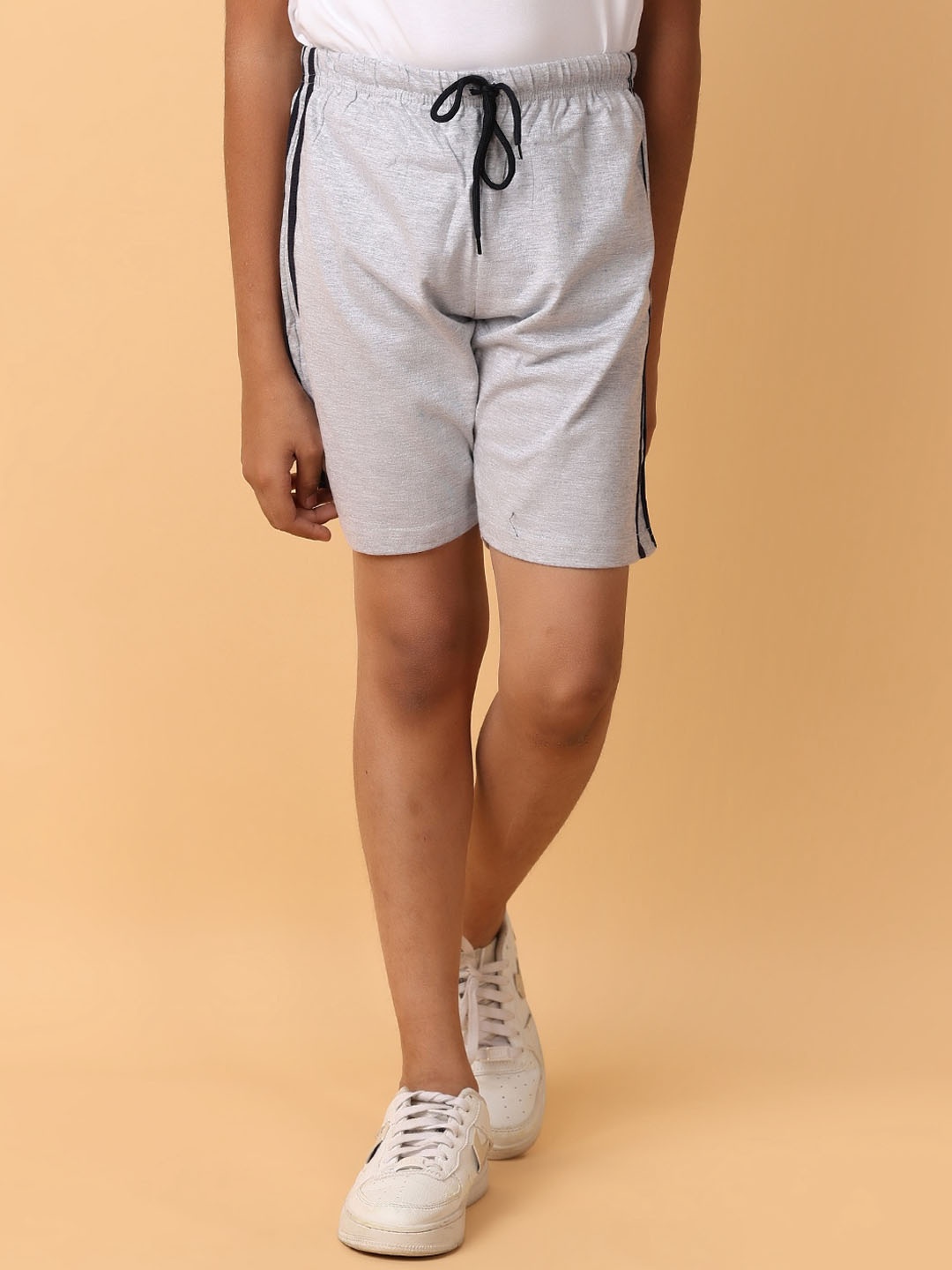 

V-Mart Boys Mid-Rise Cotton Shorts, Grey