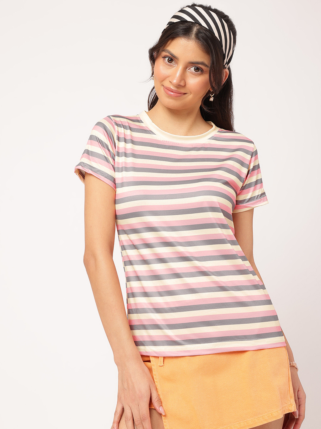 

DressBerry Striped Street T-shirt, Cream
