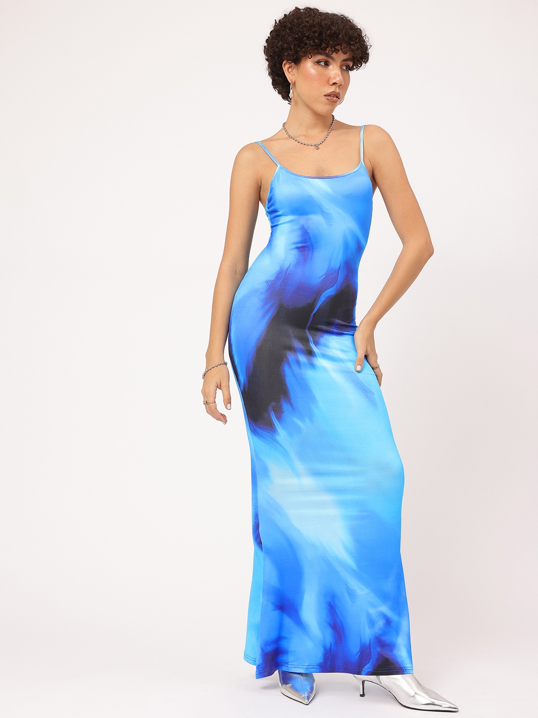

DressBerry Sky Sweet Glam Dyed Bodycon Maxi Dress, Blue