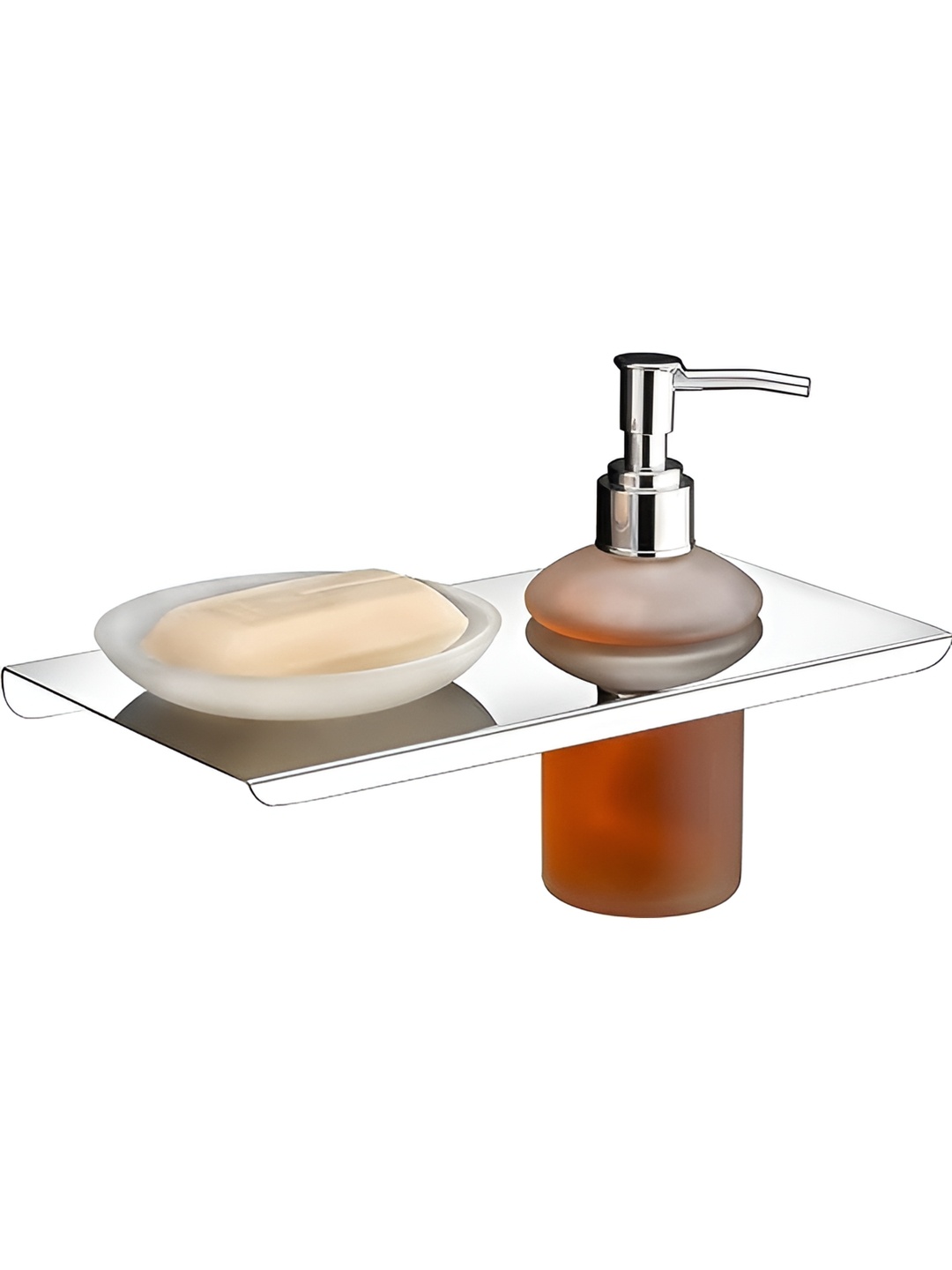 

Filox Silver-Toned 2 Pieces Soap Dish Stand & Dispenser