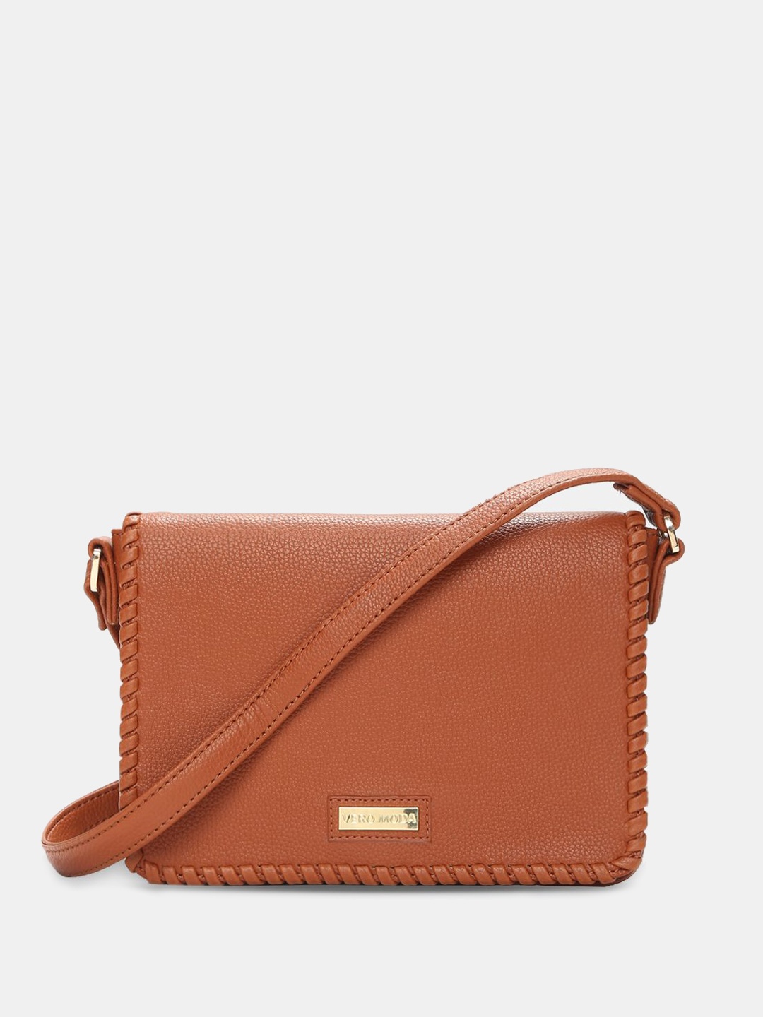 

Vero Moda Women Solid Colourblocked PU Structured Shoulder Bag, Brown