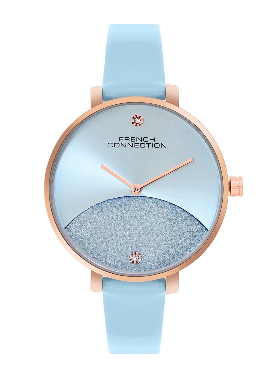 

French Connection Women Embellished Dial & Stainless Steel Straps Analogue Watch FCN089UL, Blue