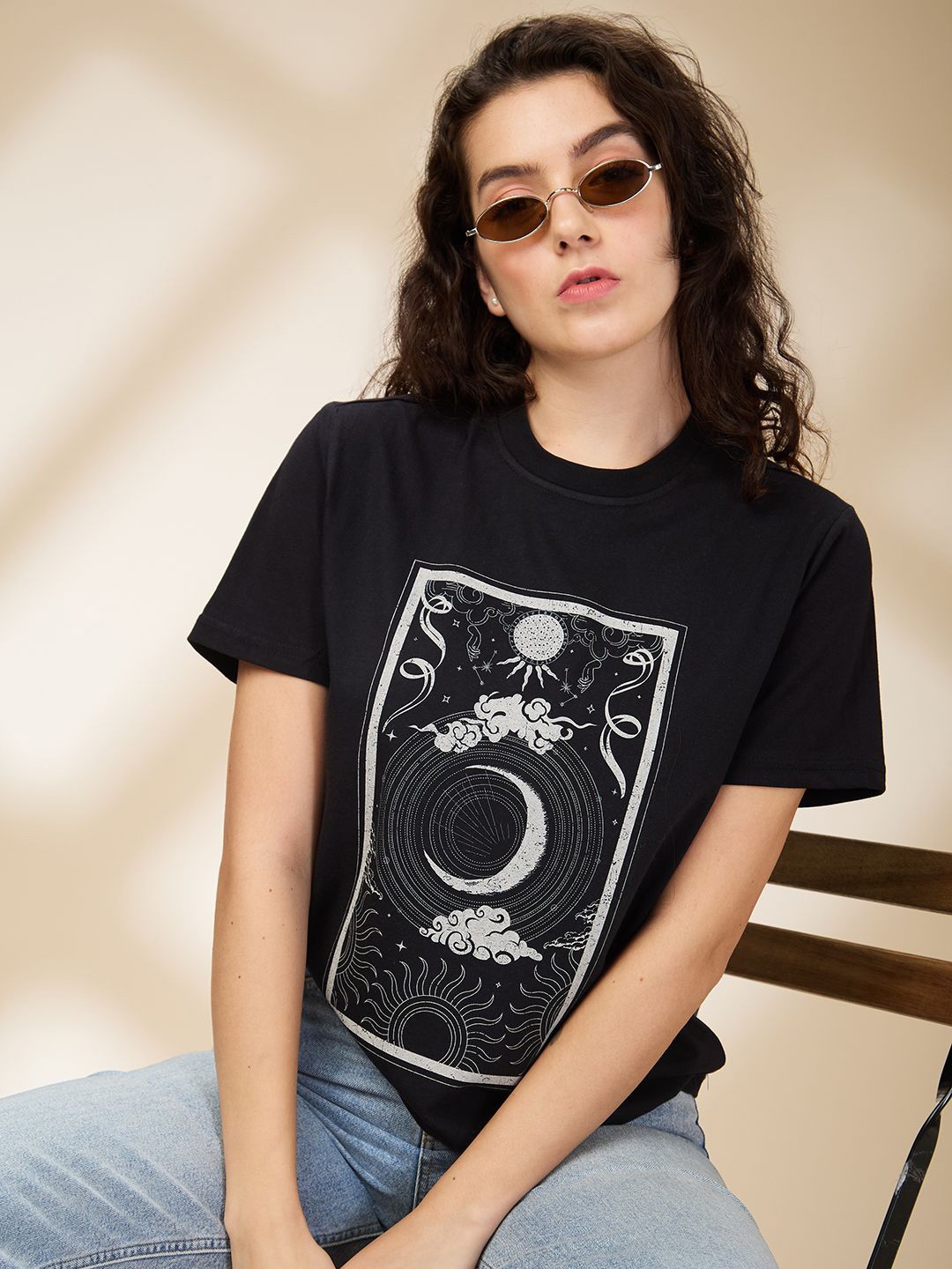

The Roadster Lifestyle Co Printed Cotton Tshirts, Black