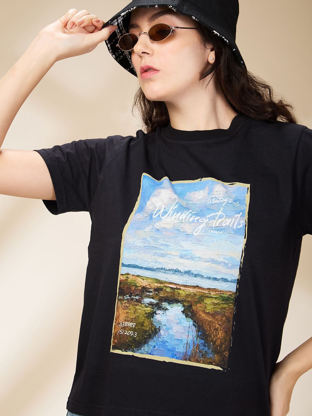 

The Roadster Lifestyle Co Printed Cotton Tshirts, Black