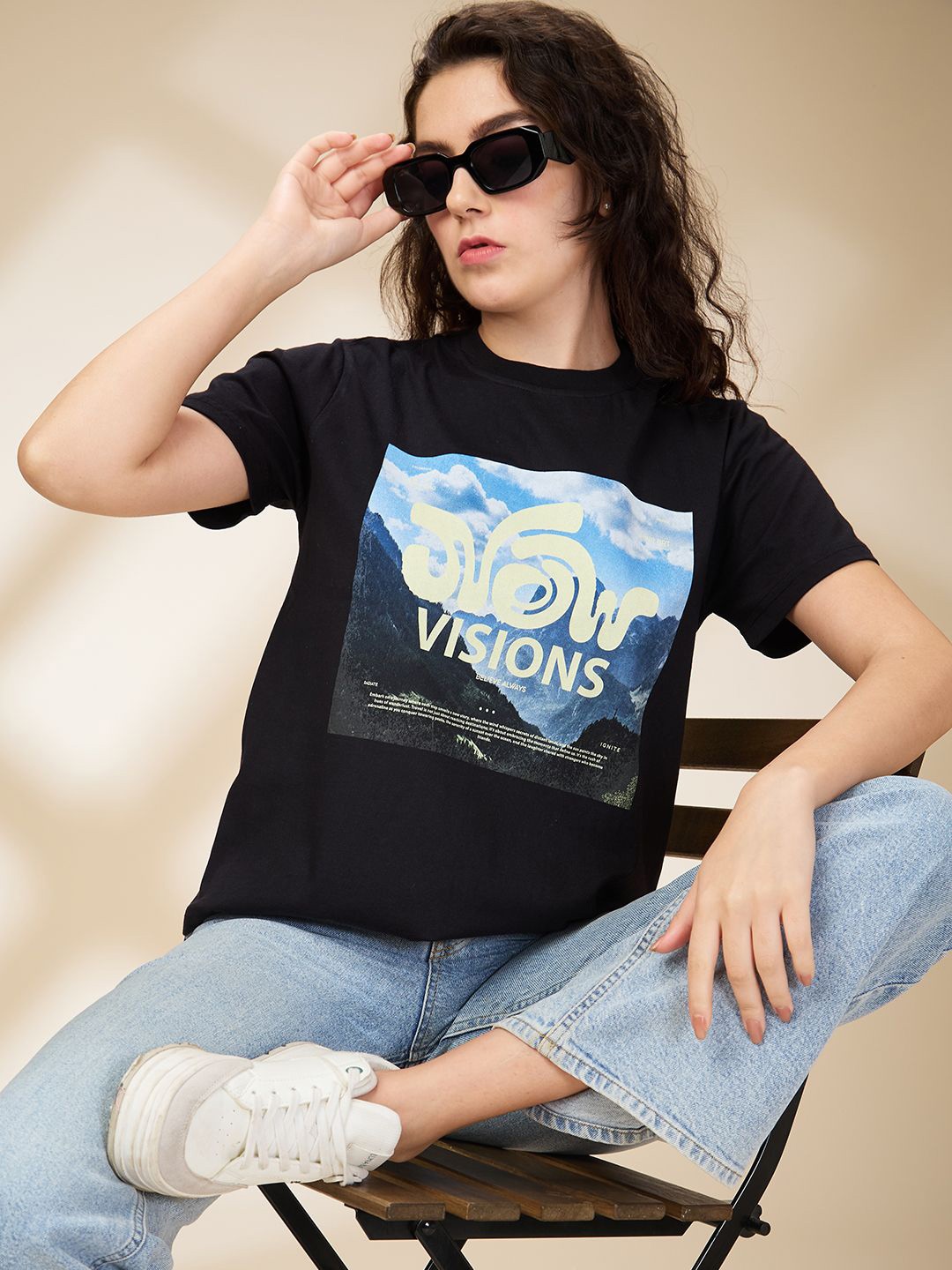 

The Roadster Lifestyle Co Printed Cotton Tshirts, Black