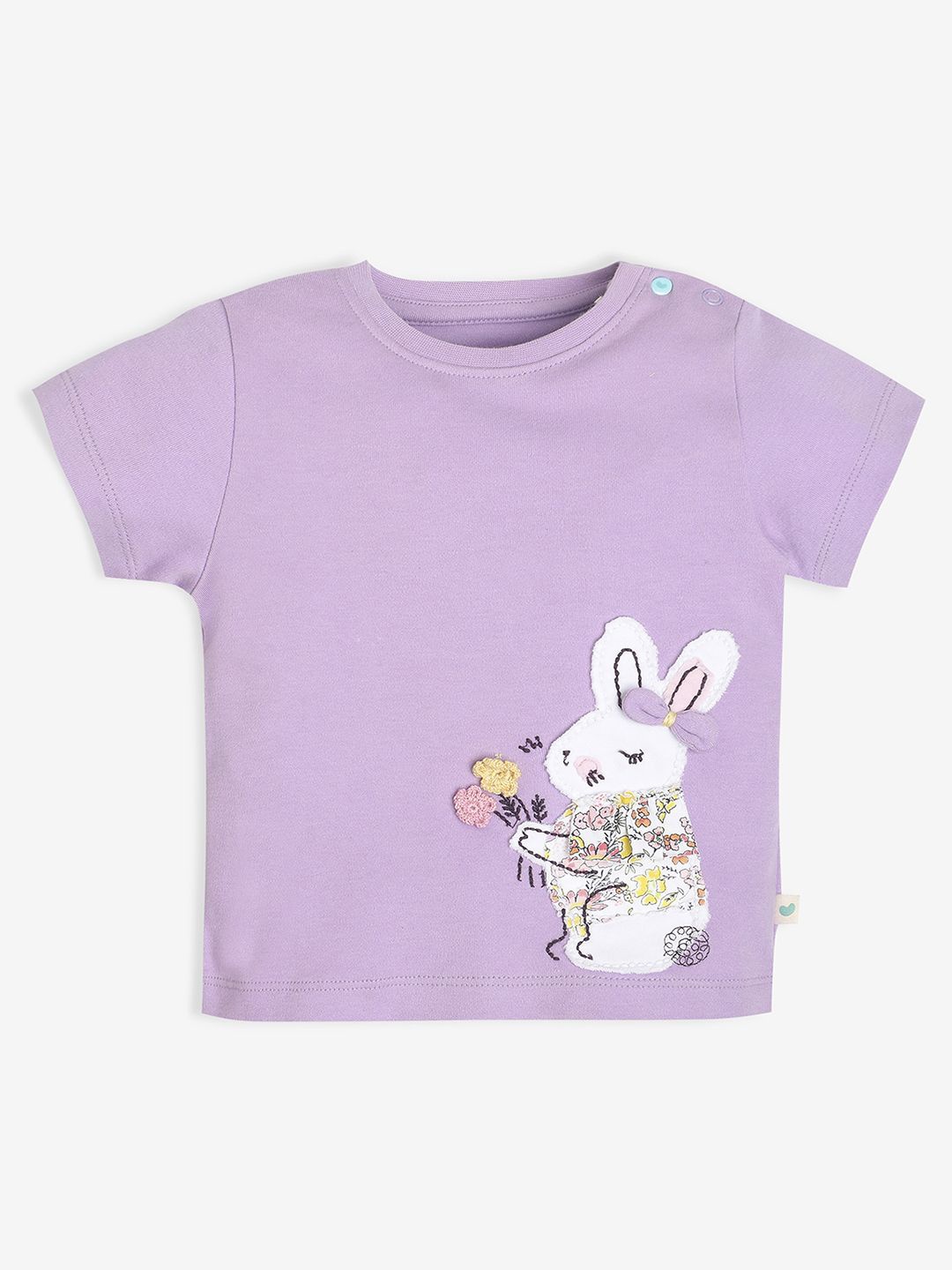 

Ed-a-Mamma Baby Girls Graphic Printed Round Neck T-shirt, Lavender