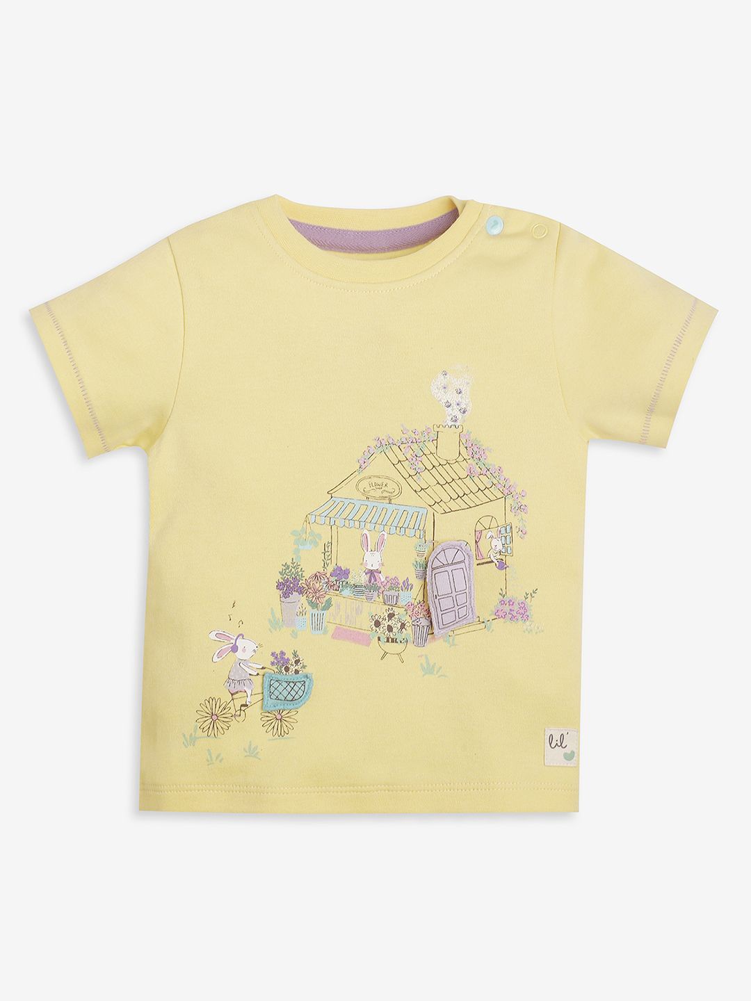

Ed-a-Mamma Baby Girls Graphic Printed Round Neck T-shirt, Yellow